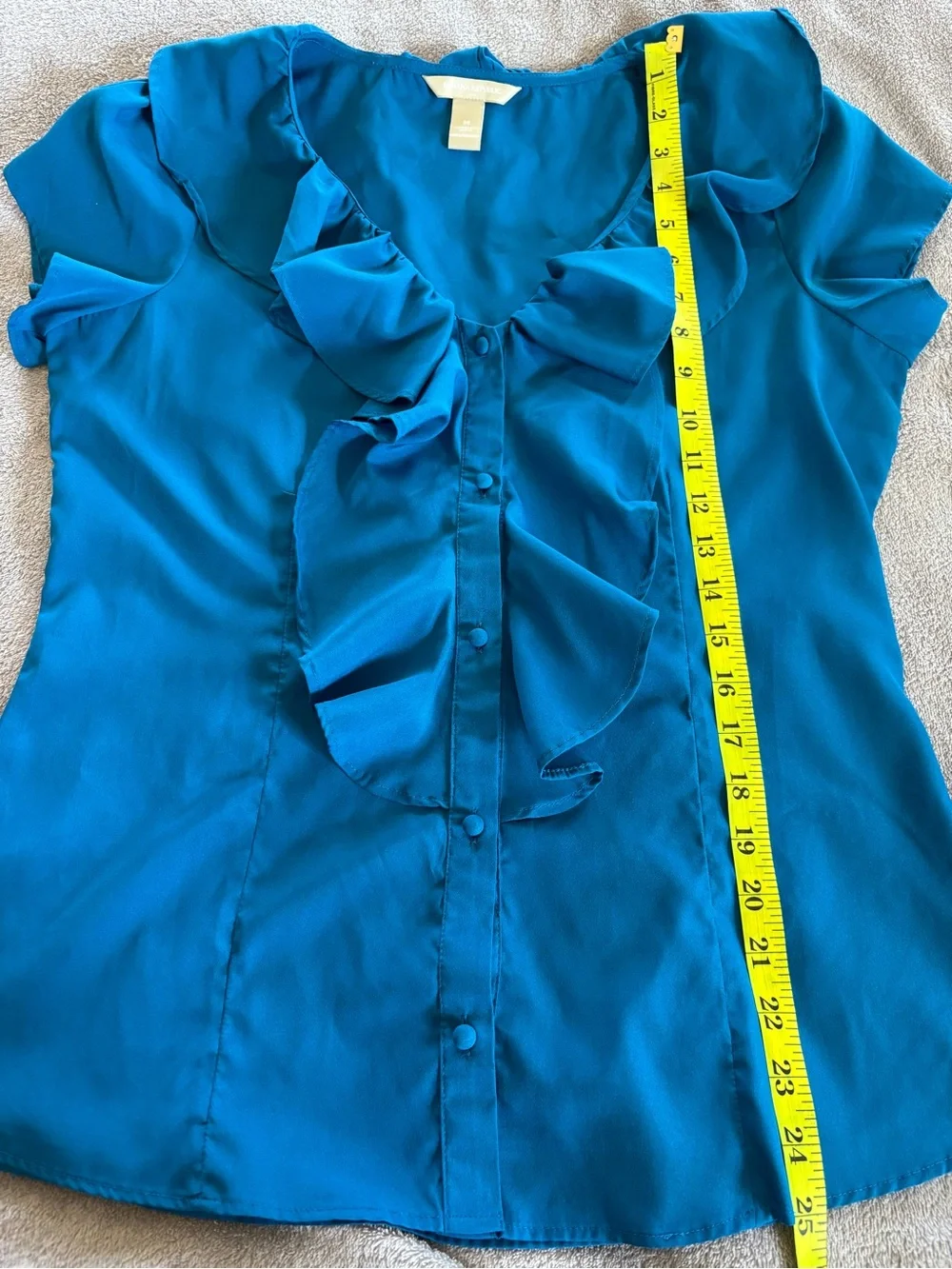 Banana Republic Teal Ruffle Front Women's Blouse